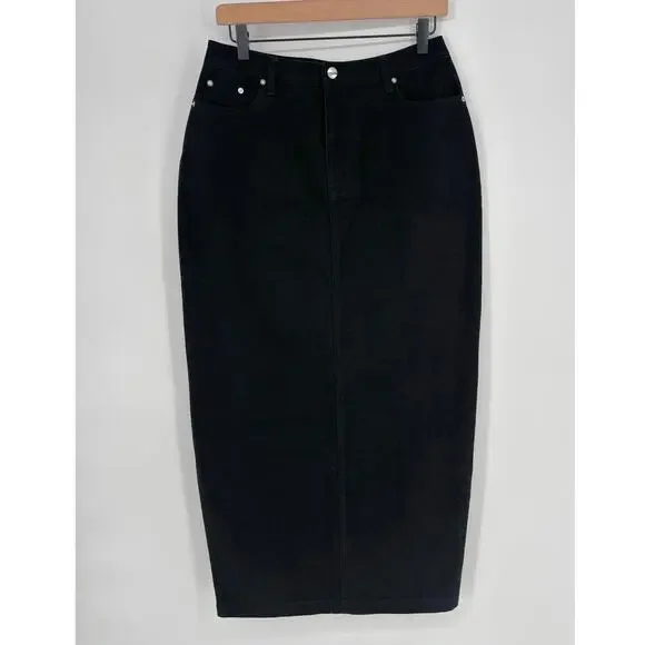 Posse NWT Black Harvey Denim Skirt Size 29 - Picture 4 of 9